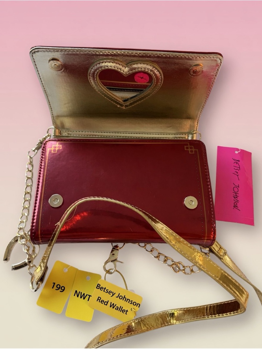 199,NWT Betsey Johnson Lunar New Year Wallet Crossbody - Picture 5 of 9